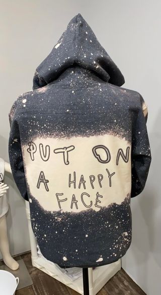 Smiley Face Bleached Hoodie #2
